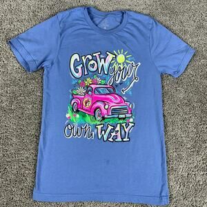 Bucees Shirt Mens Small Blue Pink Grow Your Own Way Pick Up Vintage Truck